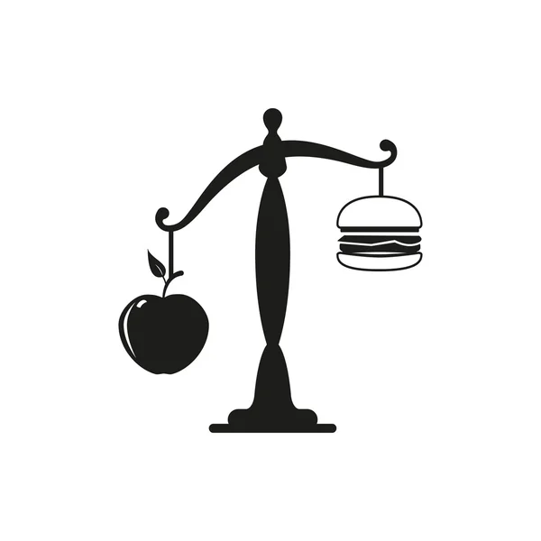 Diseño de alimentos de manzana o hamburguesa — Vector de stock