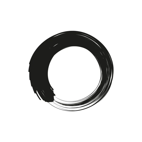 Círculo zen aislado icono negro simple sobre fondo blanco — Archivo Imágenes Vectoriales