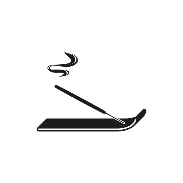 Palitos de incienso icono negro simple sobre fondo blanco — Vector de stock