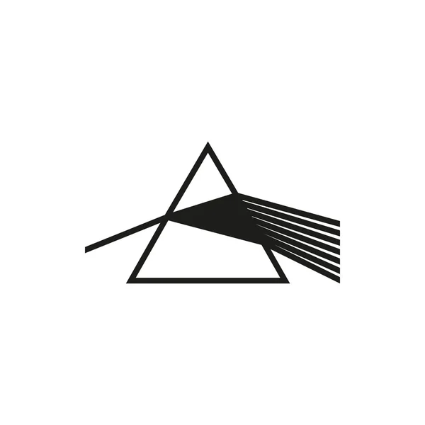 Triangular prism breaks white light ray into rainbow spectral colors.