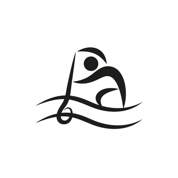 Icono de piragüismo y kayak monocromo sobre fondo blanco Ilustración De Stock