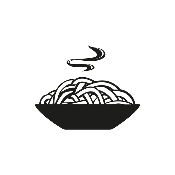 Espaguetis o fideos icono negro simple sobre fondo blanco Ilustración De Stock