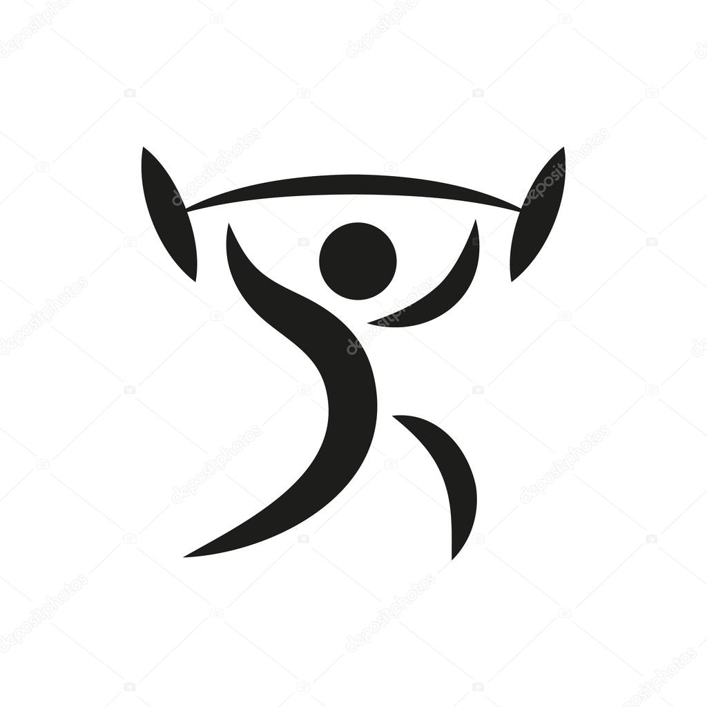 Weightlifting Icon Created For Mobile, Web, Decor, Print Products, Applications. Black icon set isolated on white background. Vector illustration.
