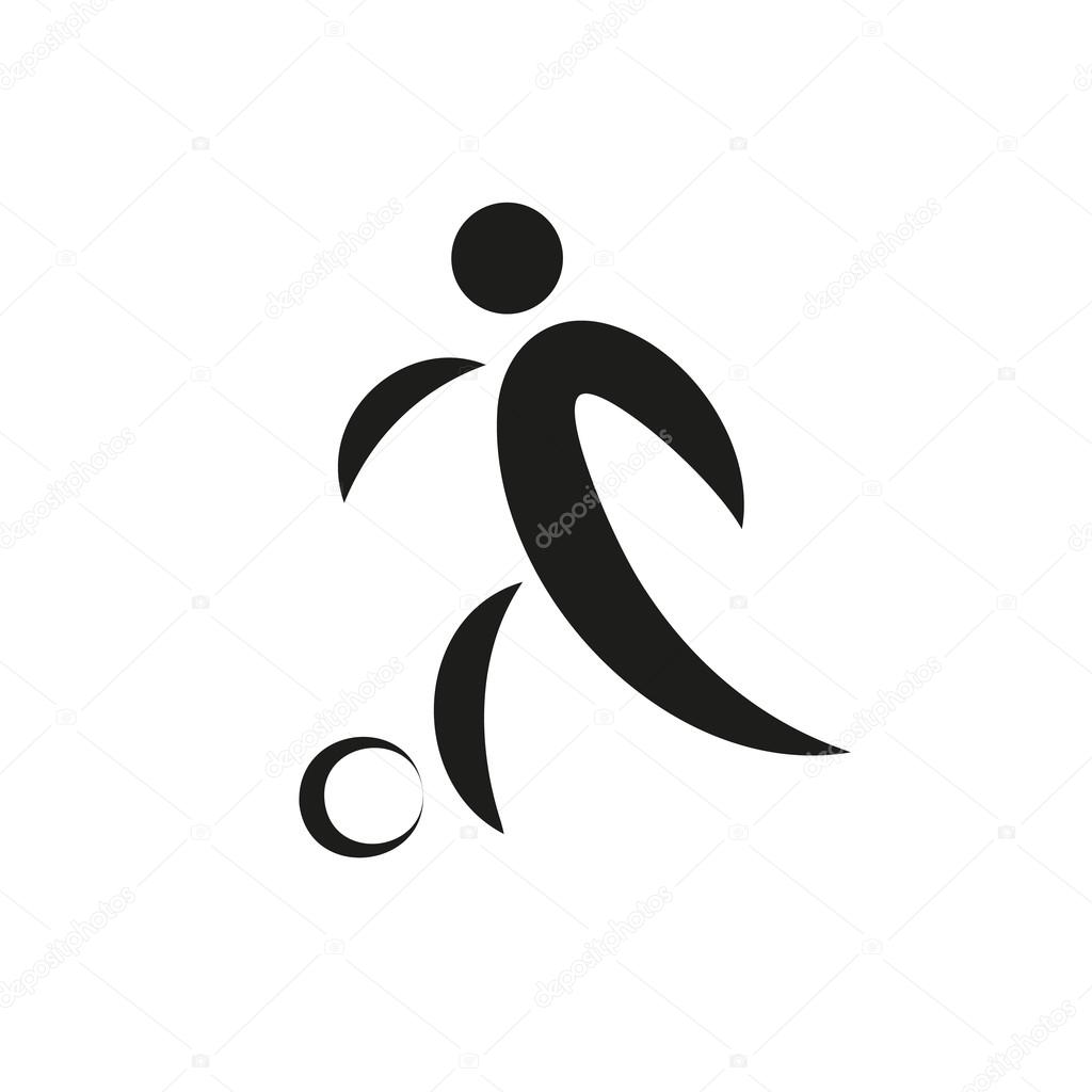 Soccer player Branding Identity Corporate vector Icon Created For Mobile, Web, Decor, Print Products, Applications. Black icon set isolated on white background. Vector illustration.