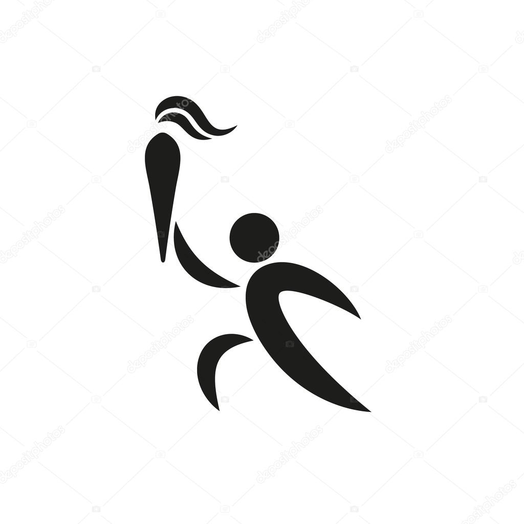 A man with a torch Icon Created For Mobile, Web, Decor, Print Products, Applications. Black icon set isolated on white background. Vector illustration.
