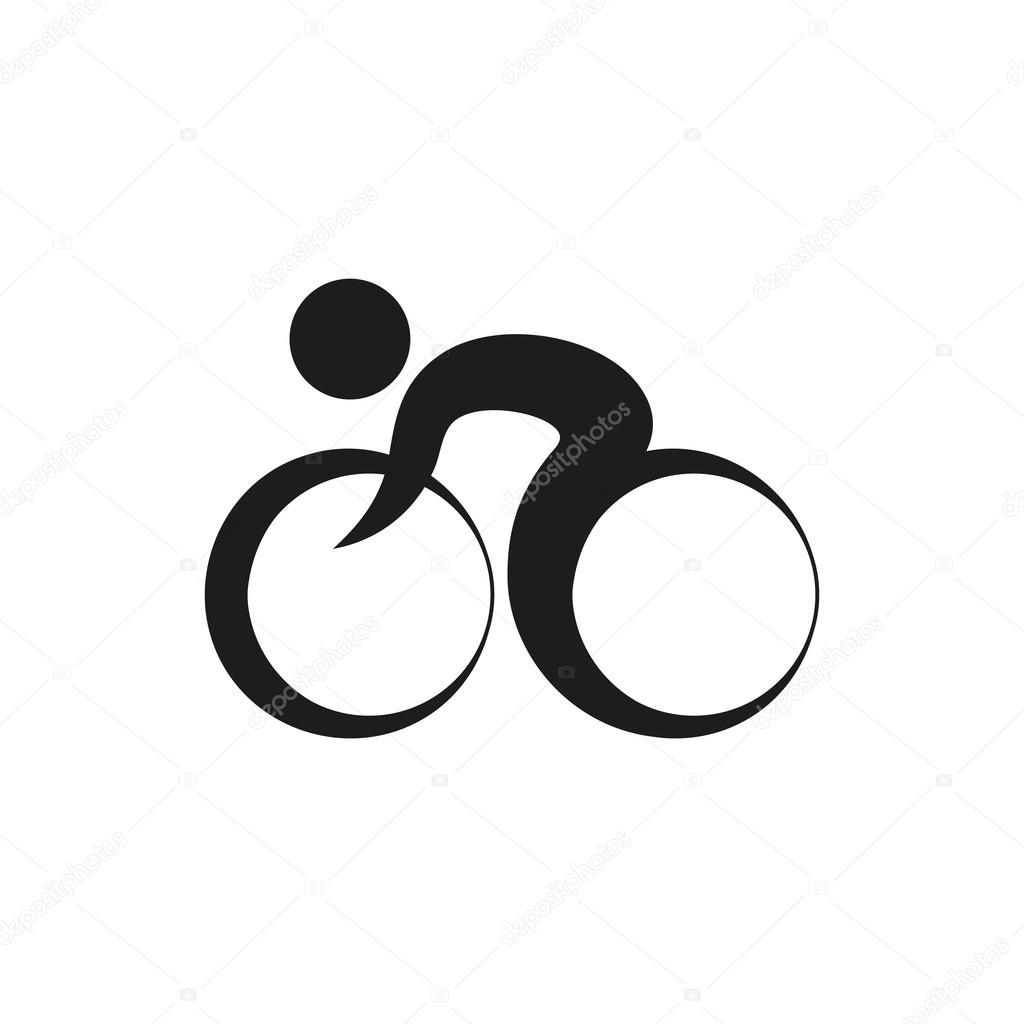 Bicycle logo Icon Created For Mobile, Web, Decor, Print Products, Applications. Black icon set isolated on white background. Vector illustration.