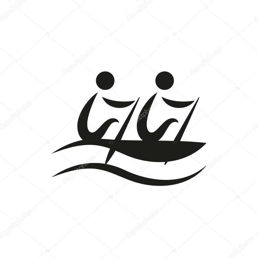 Rowing Icon Created For Mobile, Web, Decor, Print Products, Applications. Black icon set isolated on white background. Vector illustration.