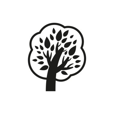 Basit en az siyah ağaç simgesi simge stil tasarım