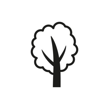 Basit en az siyah ağaç simgesi simge stil tasarım