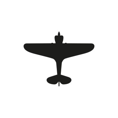 Beyaz arka plan basit siyah vida uçak simgesine