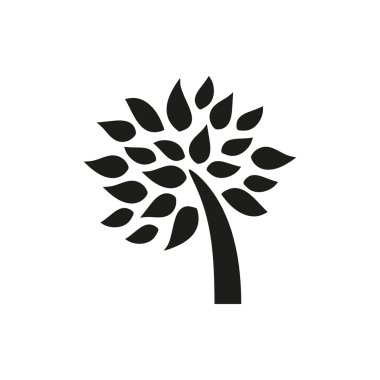 Basit en az siyah ağaç simgesi simge stil tasarım