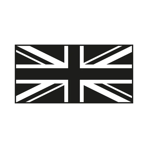 Bandera del Reino Unido monocromo sobre fondo blanco — Vector de stock
