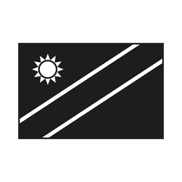 Высокий детальный векторный флаг Намибии монохромный на белом фоне — стоковый вектор