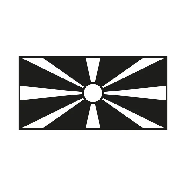 Macédoine Drapeau monochrome sur fond blanc — Image vectorielle