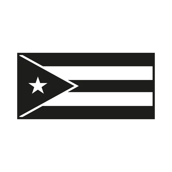 Cuba Flag monochrome on white background — Stock Vector