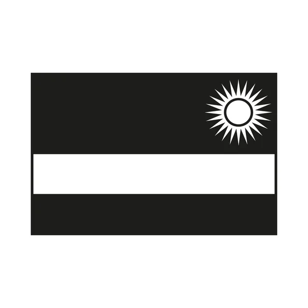 Bandera de Ruanda monocromo sobre fondo blanco — Archivo Imágenes Vectoriales