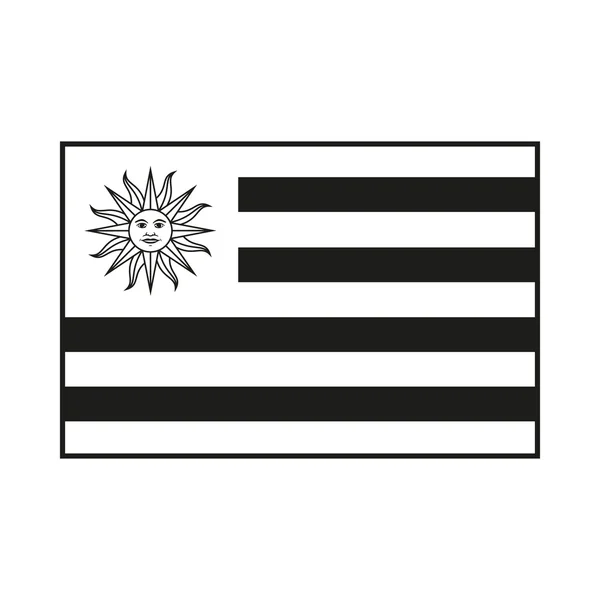 Uruguay bayrağı tek beyaz arka plan üzerinde renkli