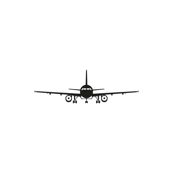 Простой черный самолет или самолета значок на белом фоне — стоковый вектор
