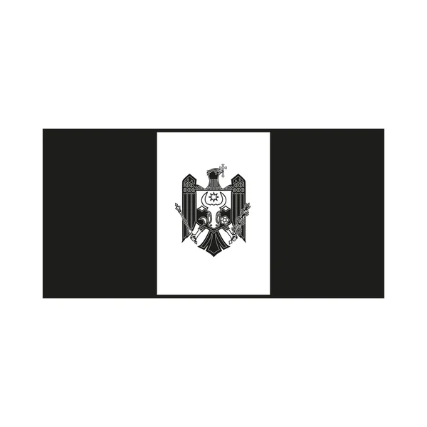 Moldavië vlag monochroom op witte achtergrond — Stockvector