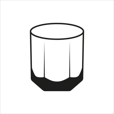 Kayalar cam bardak işareti basit simgesi