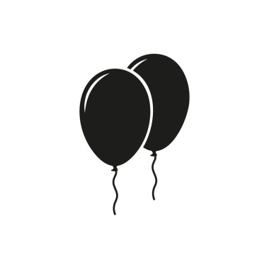 Beyaz arka plan üzerinde iki balon basit siyah simgesi