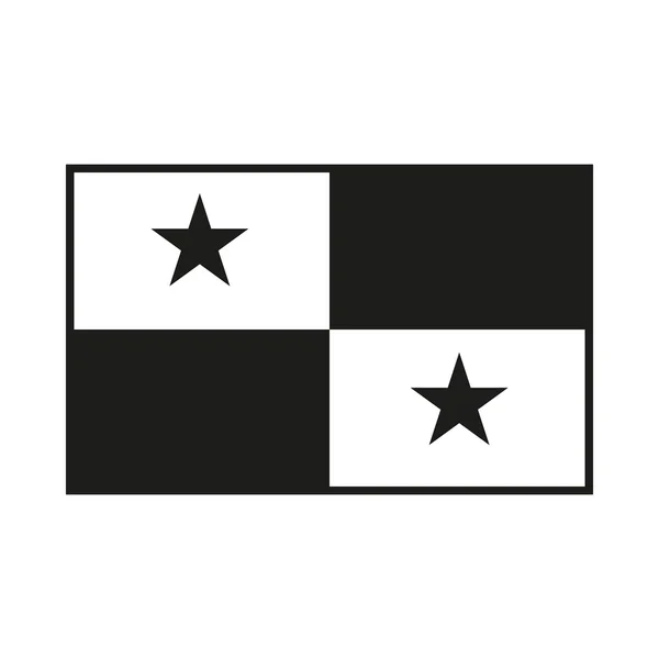 Drapeau de Panama monochrome sur fond blanc — Image vectorielle