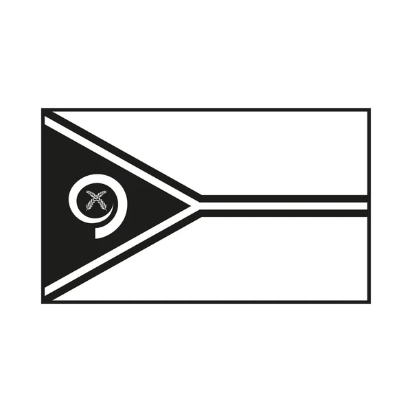 Flag of Vanuatu monochrome on white background — Stock Vector