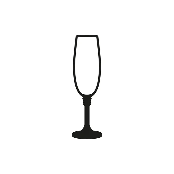 Empty champagne glass icon monochrome style on white background — Stock Vector