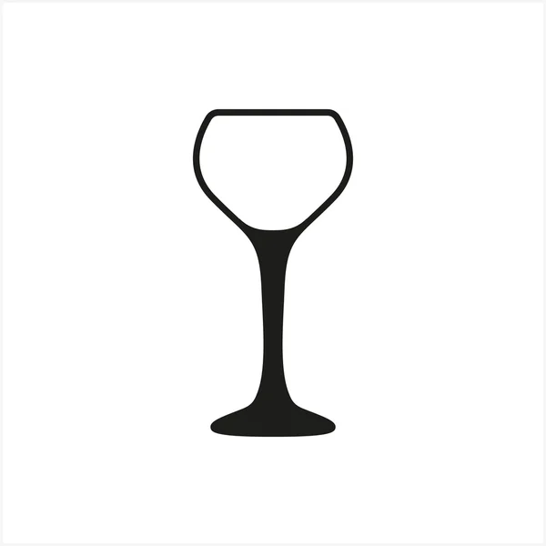 Icona di vetro di vino vuoto stile monocromatico su sfondo bianco — Vettoriale Stock