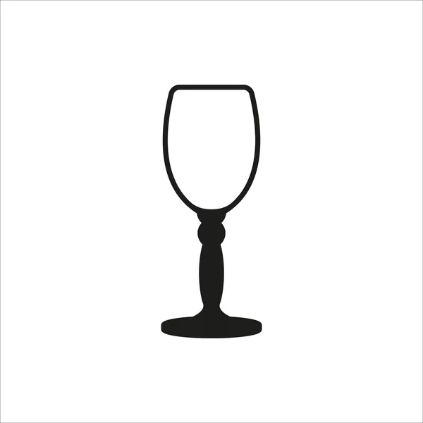 Leeres Weinglas Symbol monochromen Stil auf weißem Hintergrund — Stockvektor