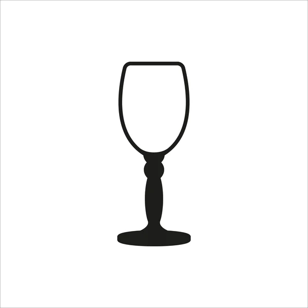 Empty wine glass icon monochrome style on white background — Stock Vector