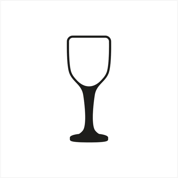 Ícone de vidro de vinho vazio estilo monocromático no fundo branco —  Vetores de Stock