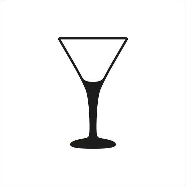 Boş şeffaf martini cam fincan simgesinde basit tek renkli stil ikonu beyaz arka plan üzerinde