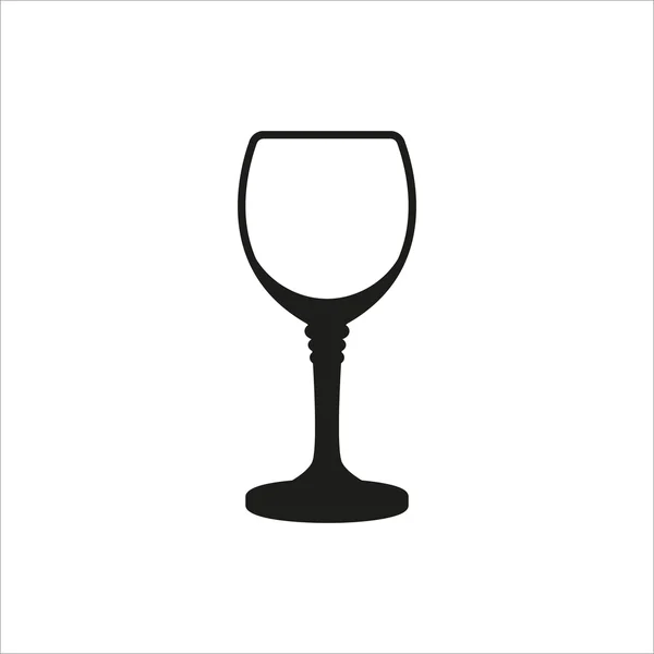 白色背景上的空酒杯图标单色样式 — 图库矢量图片