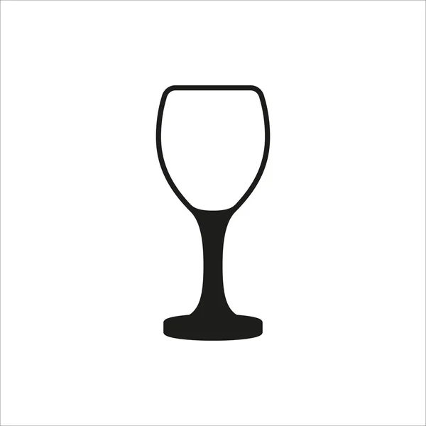 Empty wine glass icon monochrome style on white background — Stock Vector