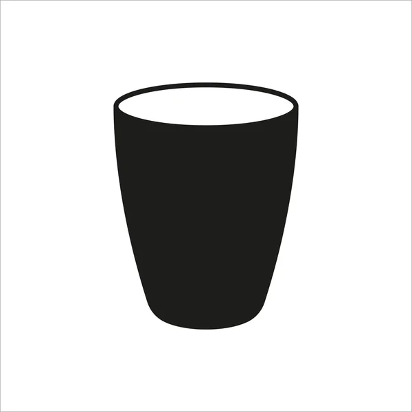 Tasse Icône en simple icône de style monochrome sur fond blanc — Image vectorielle