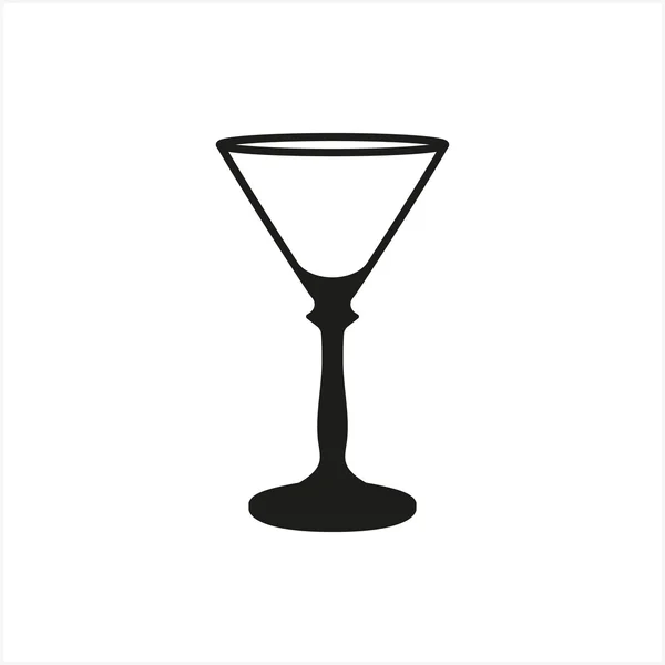 Martini przezroczysty puste szkło ikona Puchar w ikonę prosty styl monochromatyczne na białym tle — Wektor stockowy