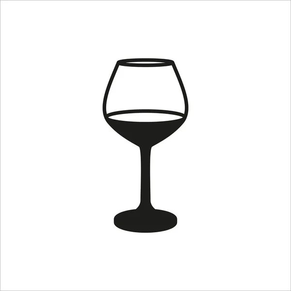 Empty wine glass icon monochrome style on white background — Stock Vector