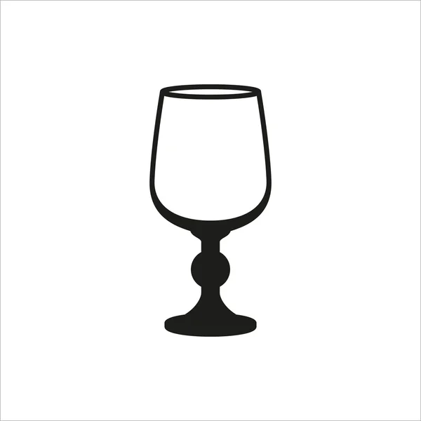 Empty wine glass icon monochrome style on white background — Stock Vector