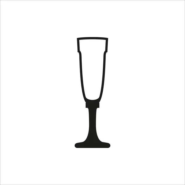 Empty champagne glass icon monochrome style on white background — Stock Vector