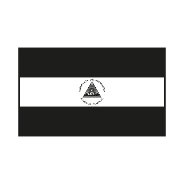 니카라과의 국기입니다. 벡터 일러스트 레이 션 단색 흰색 배경 — 스톡 벡터