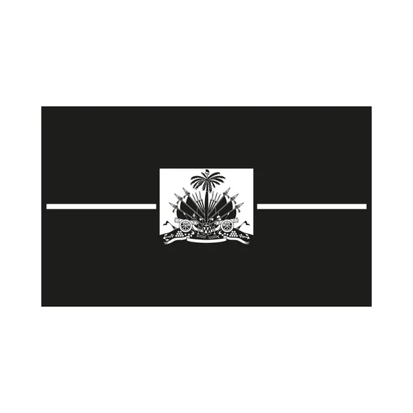 Vlag van Haïti vector monochroom op witte achtergrond — Stockvector