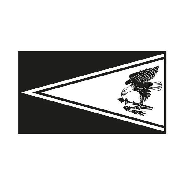 Bandera de samoa americana monocroma sobre fondo blanco — Vector de stock