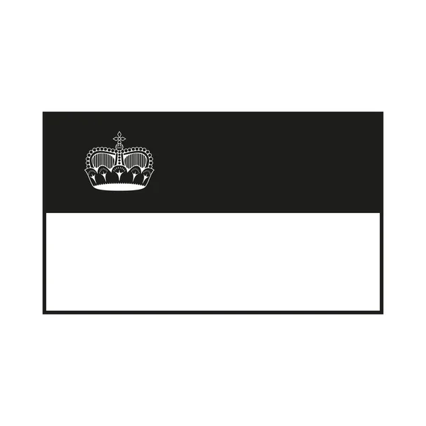 Liechtenstein vlag vector monochroom op witte achtergrond — Stockvector