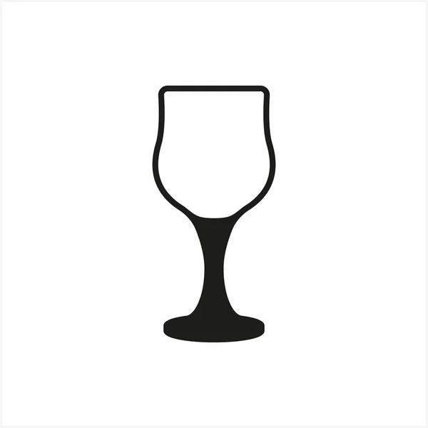 Ícone de vidro de vinho vazio estilo monocromático no fundo branco — Vetor de Stock