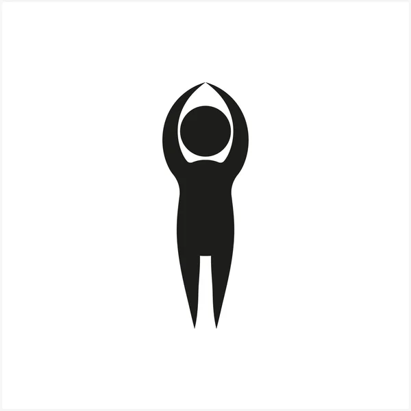 Pose de yoga en simple icône de style monochrome sur fond blanc — Image vectorielle