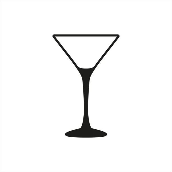 Icona vuota tazza di vetro trasparente martini in semplice icona in stile monocromatico su sfondo bianco — Vettoriale Stock