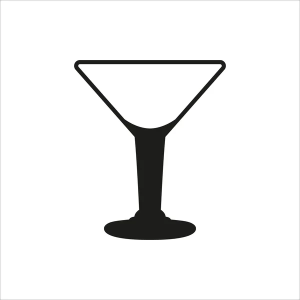 Leere transparente Martini-Glas-Cup-Symbol in einfachen monochromen Stil-Symbol auf weißem Hintergrund — Stockvektor