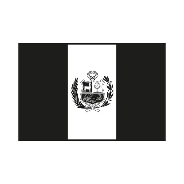 Vlag van Peru monochroom op witte achtergrond — Stockvector