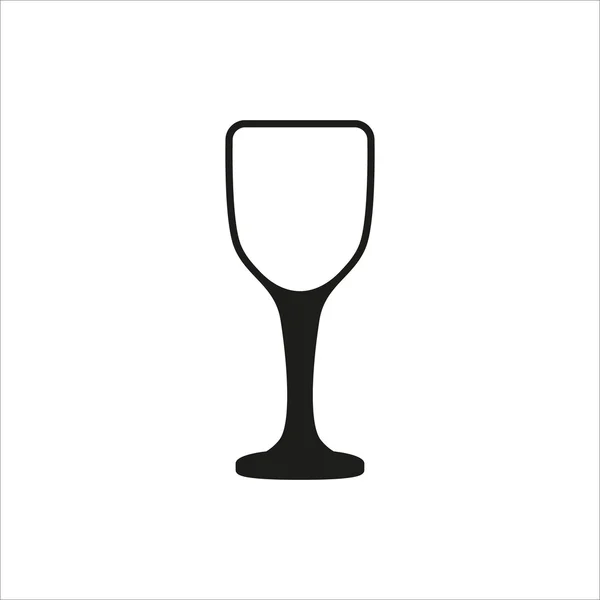 Empty wine glass icon monochrome style on white background — Stock Vector